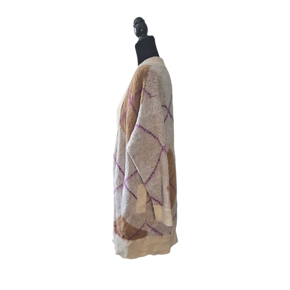 NWT Free People Argyle Avenue Cardigan, Alpaca Wool. New. XS. oversized. - Picture 6 of 11